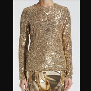 Saint Art New York - Elvira Sequin Blouse in Gold (size xs)